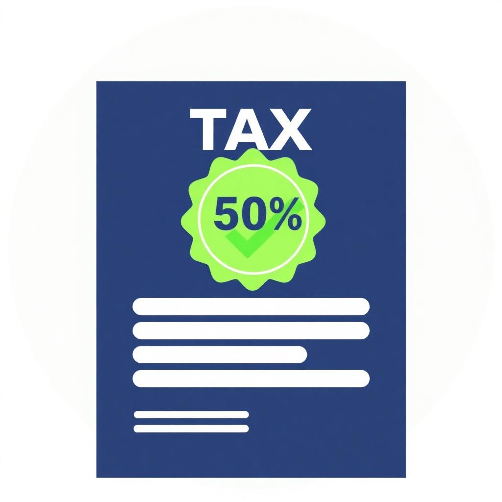 Icona documento fiscale con sconto percentuale